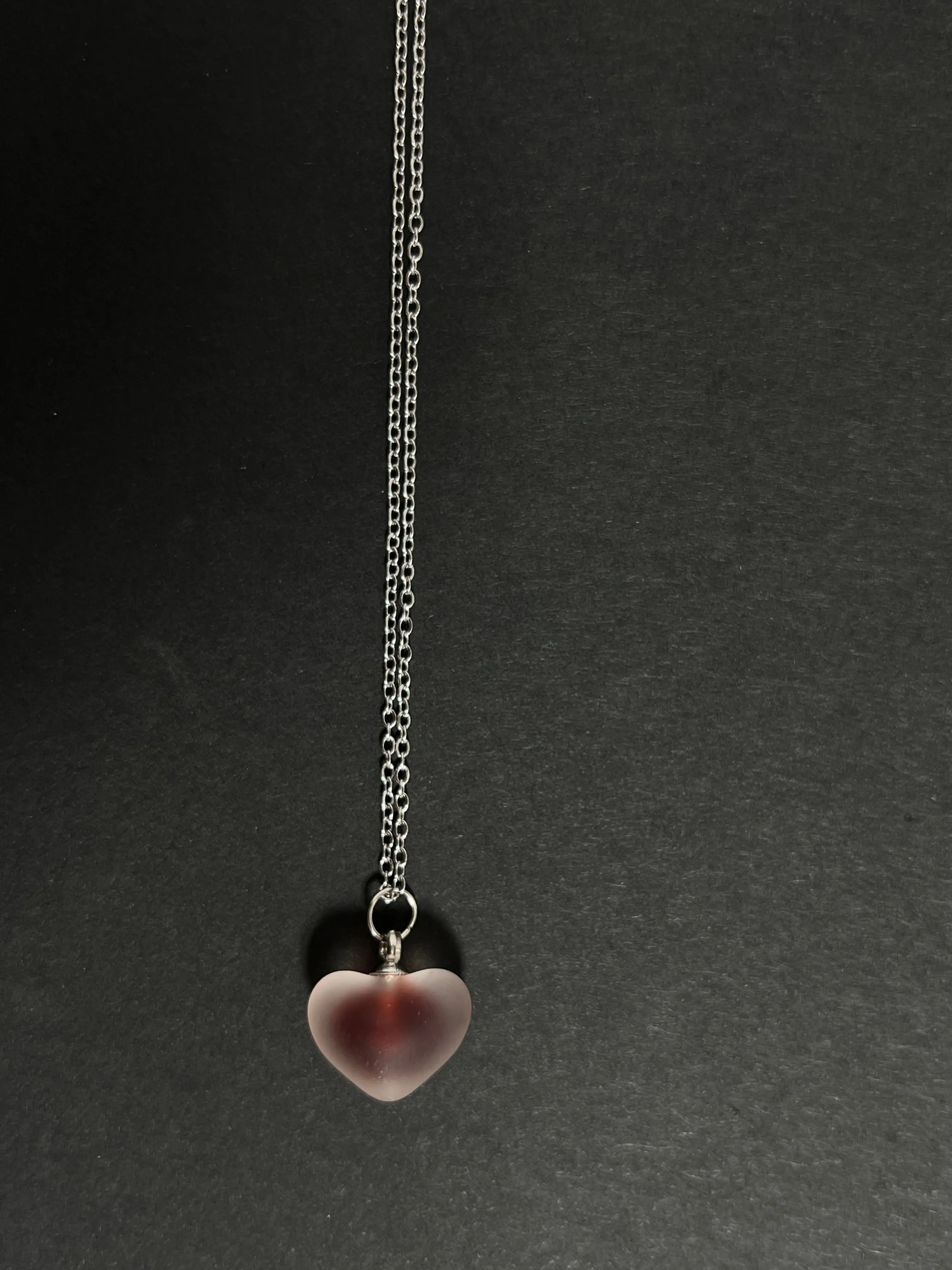 گردنبند قلبی استیل مات