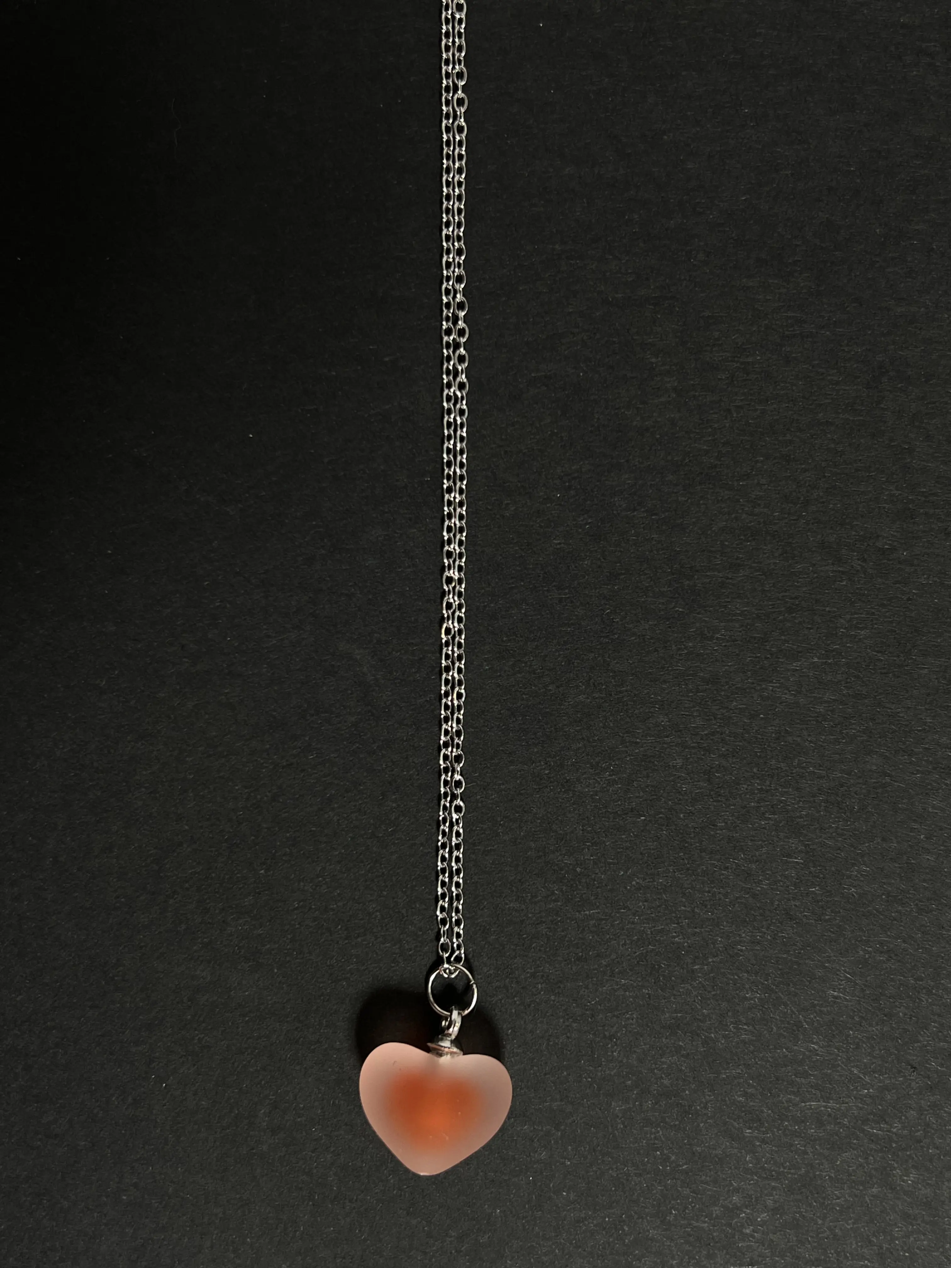 گردنبند قلبی استیل مات