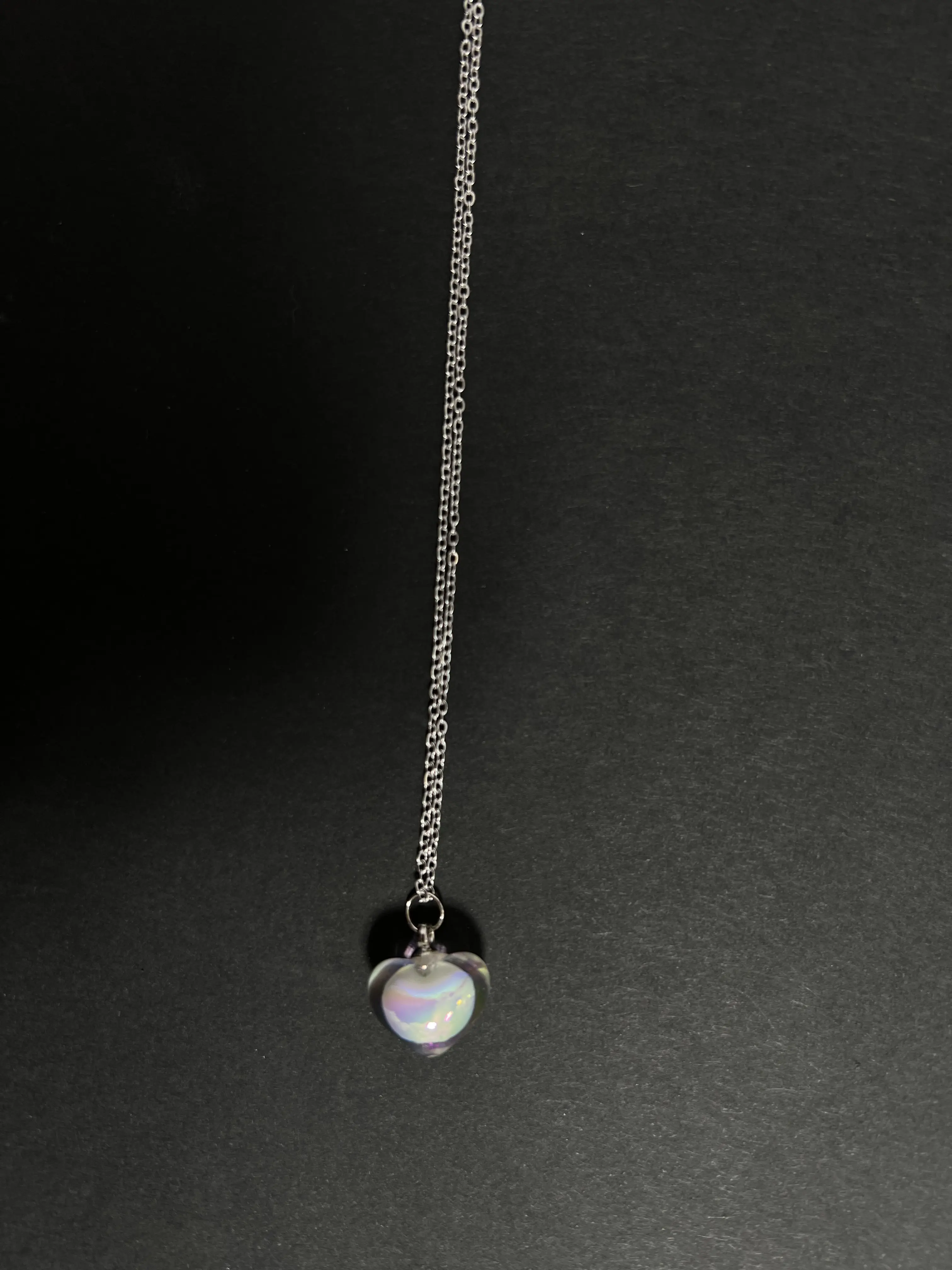 گردنبند قلبی استیل هلوگرامی