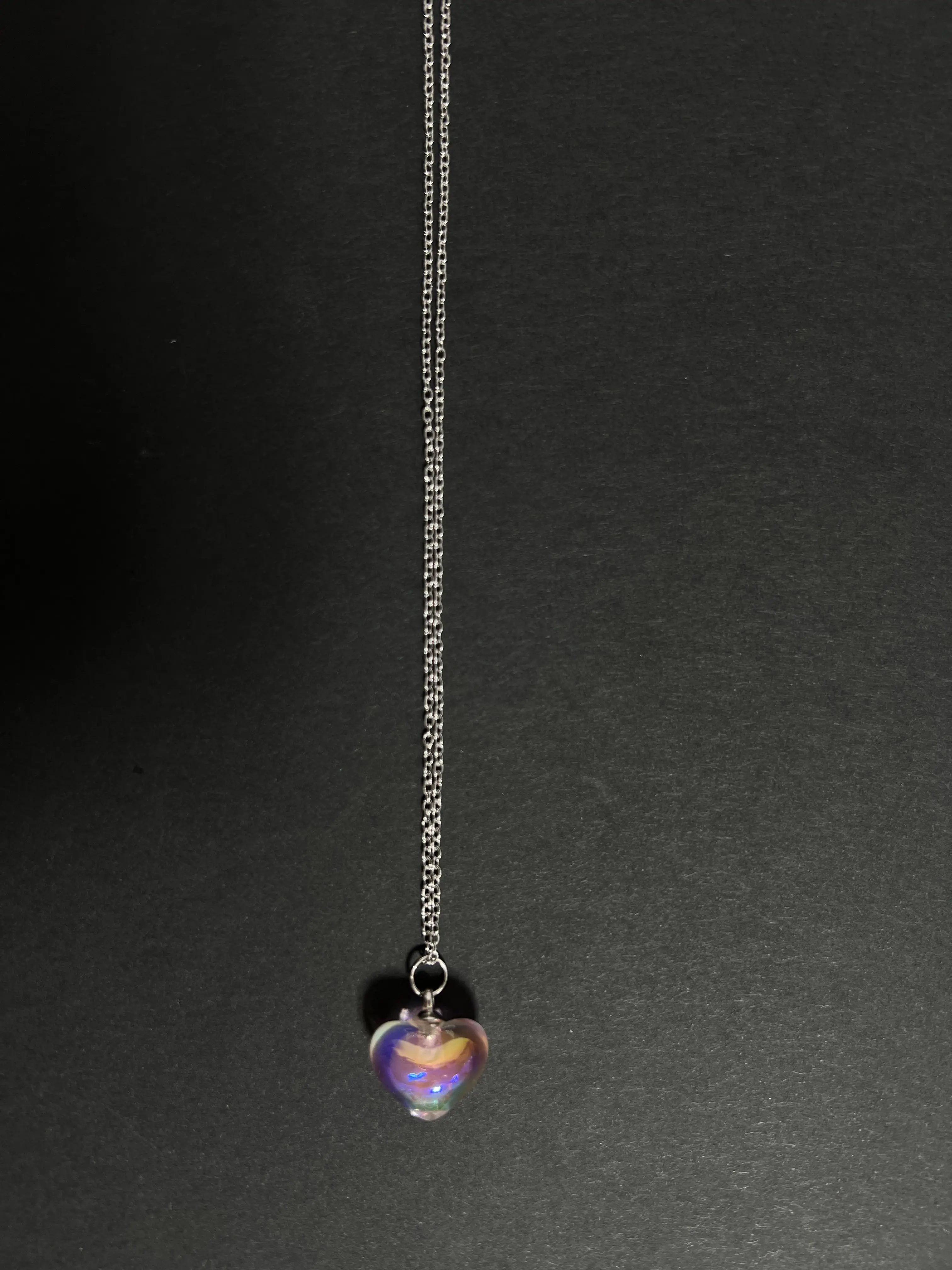 گردنبند قلبی استیل هلوگرامی